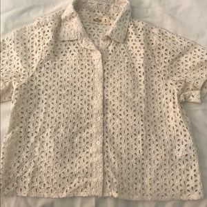 Hollister Short Sleeve Crop Button Down